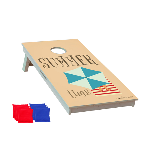 cornhole parasol et summer time, vue de face