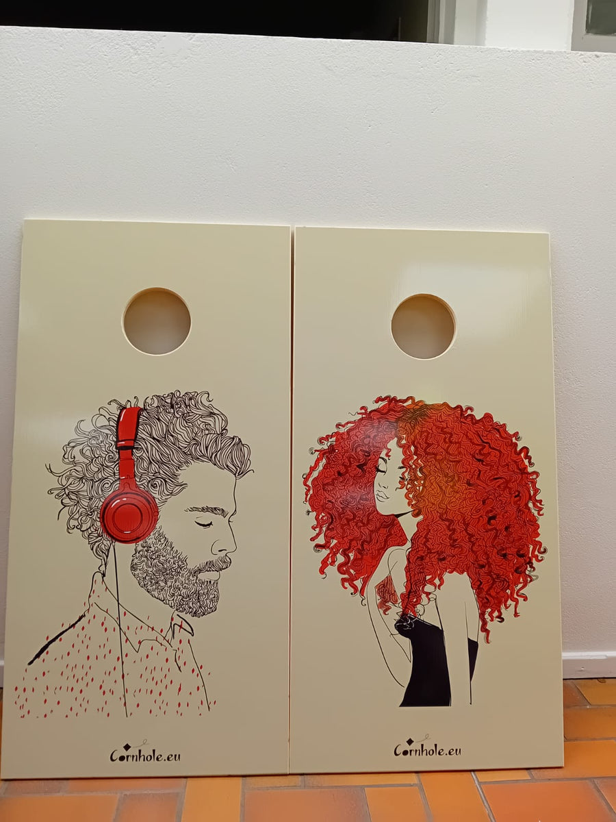 Cornhole The Couple - Collection Full Print - 2 planches homme et femme illustrés