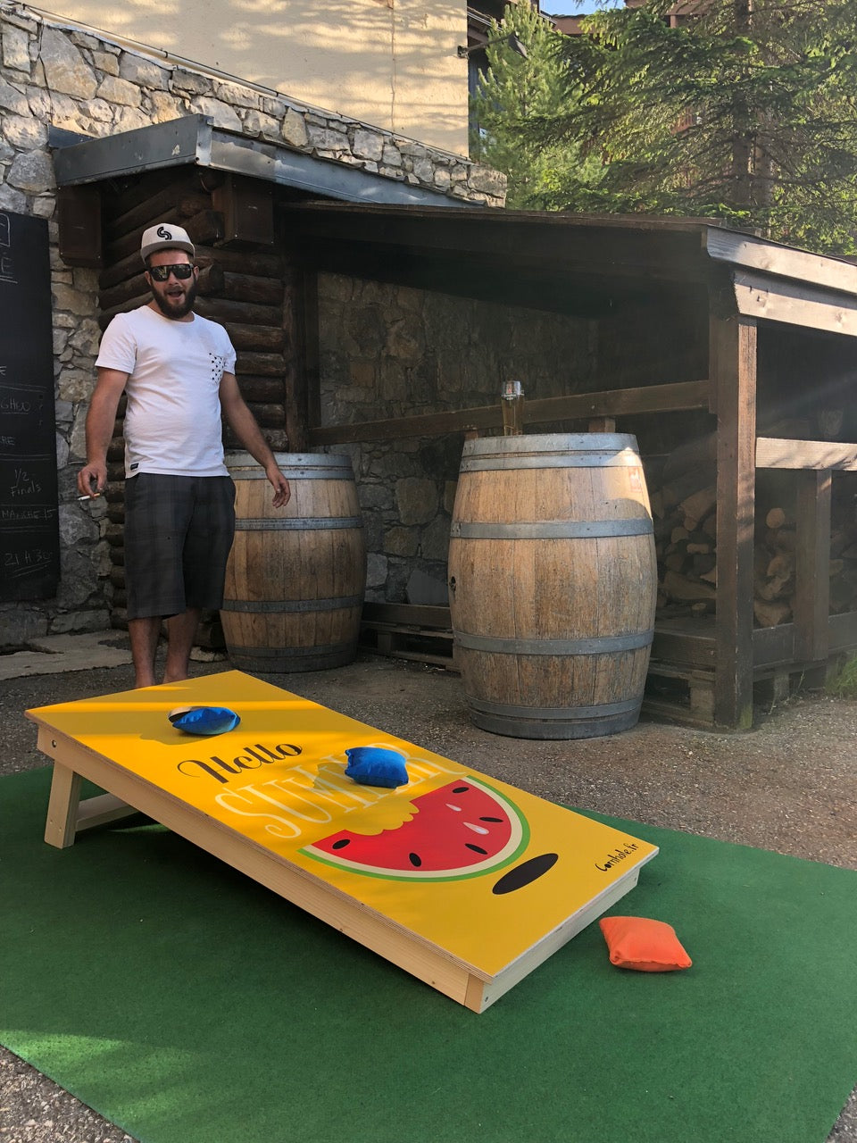 cornhole du bar la Mine à la Plagne