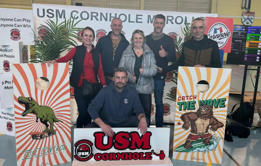 Bravo à l'Association Mirecurtienne de cornhole qui repart avec notre cornhole Crazy Riders du tournoi de Marolles 2025