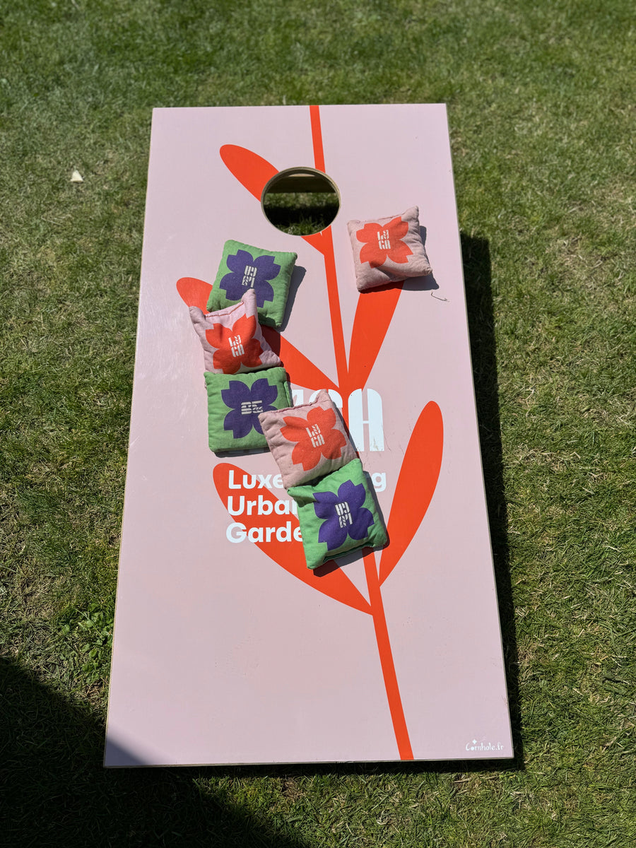 Cornhole personnalisé réalisé pour la LUGA - Luxembourg Urban Garden