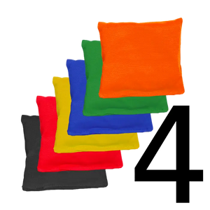 4 sacs de cornhole 2 couleurs au choix, vue de face