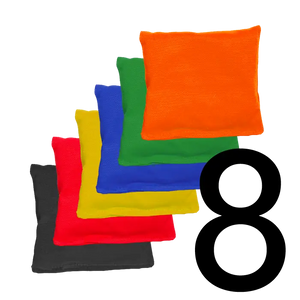 8 sacs de cornhole 2 couleurs au choix, vue de face