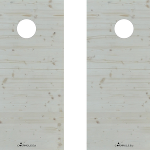 décor détaillé cornhole 2 planches bois naturel avec veinage et nœuds apparents, vue de face
