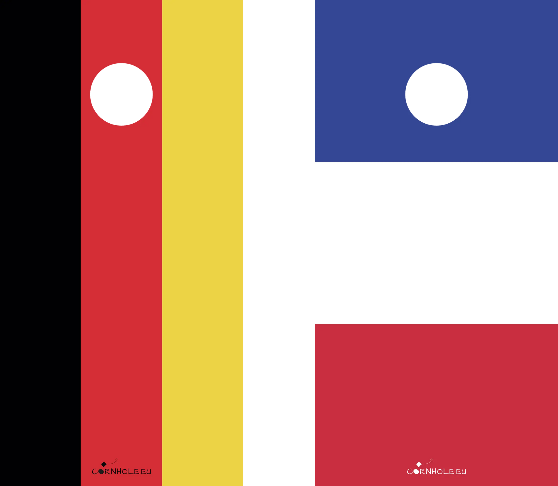 décor détaillé cornhole 2 planches drapeaux au choix, vue de face