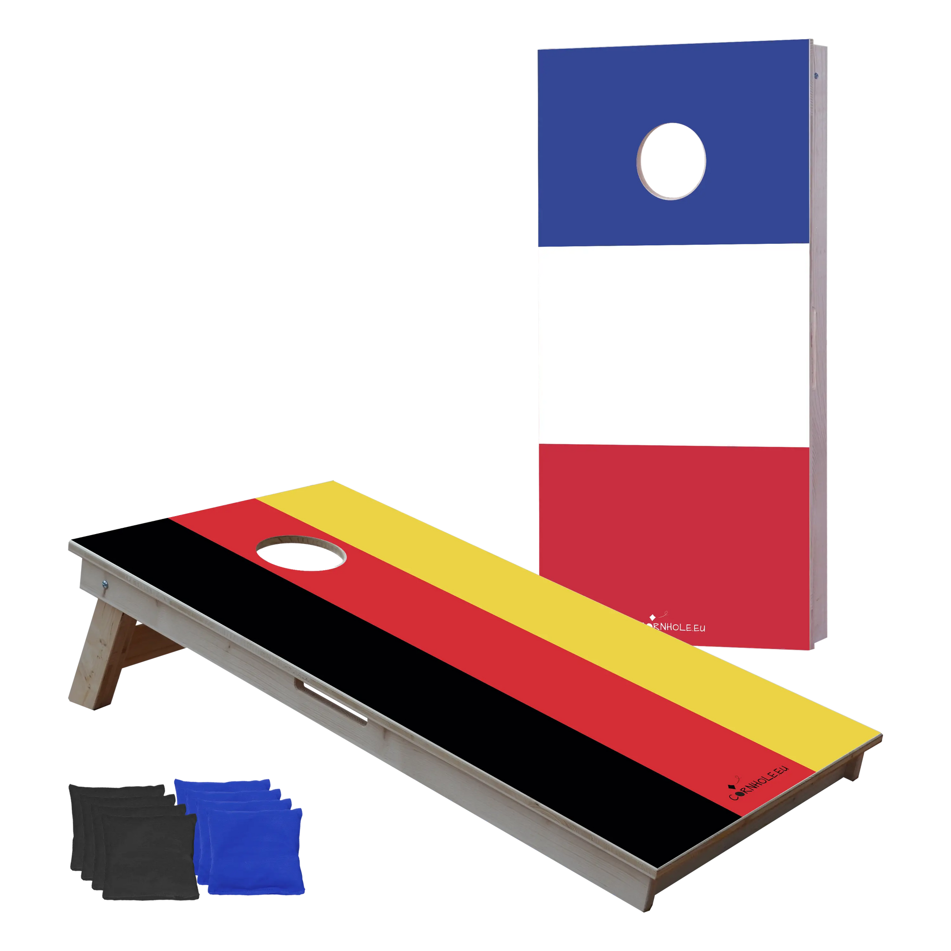 cornhole 2 planches drapeaux au choix, vue de face