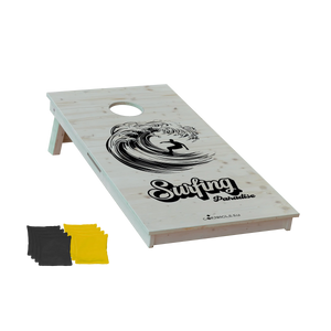 cornhole surfeur dans un tube, vue de face