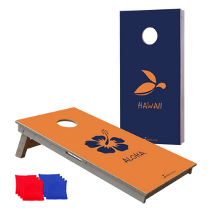 cornhole 2 planches hawaii et haloha, vue de face