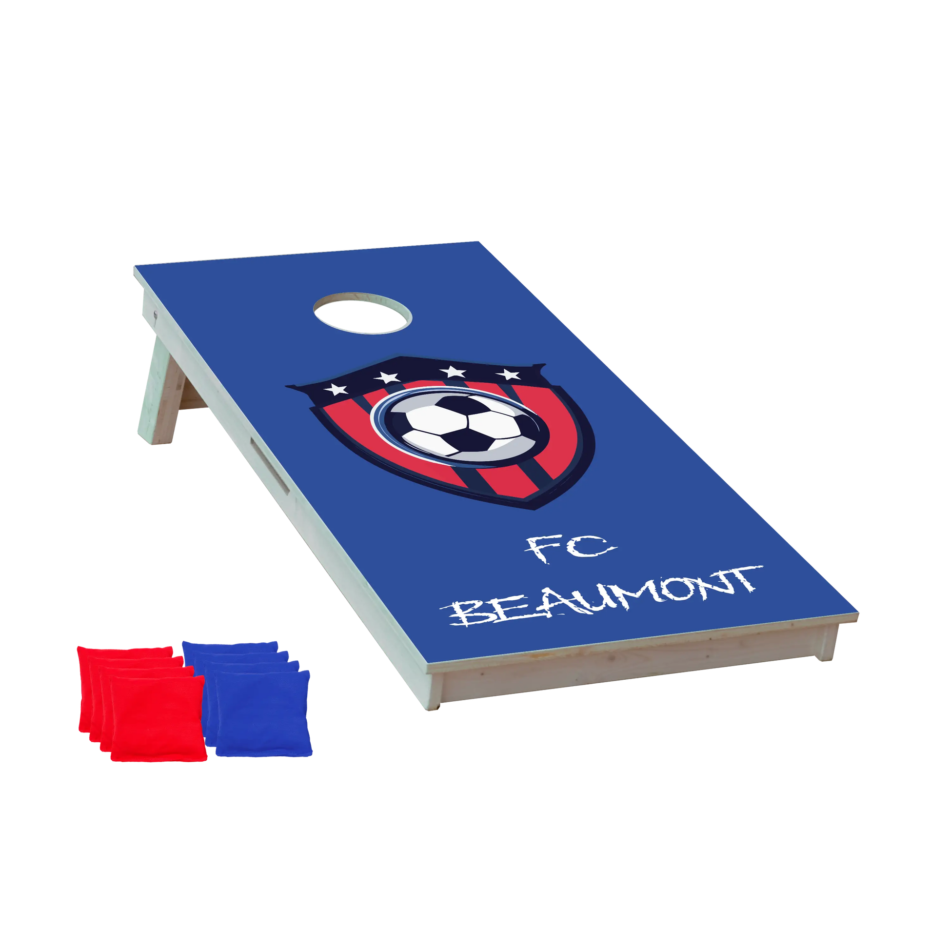 cornhole motif personnalisable, vue de face