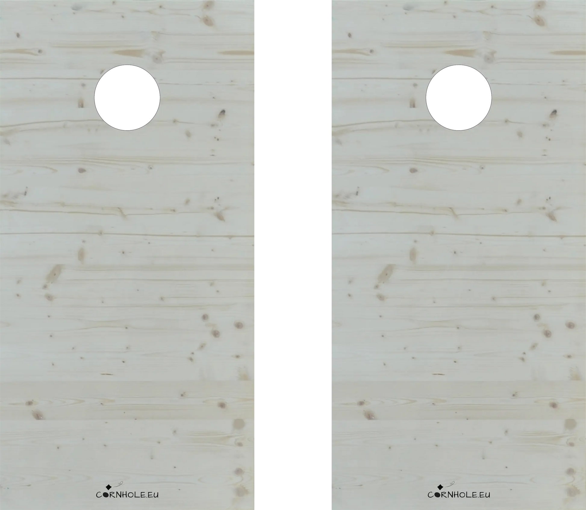 décor détaillé cornhole 2 planches bois naturel, vue de face