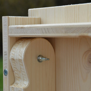 pied rotatif de cornhole en bois, vue de profil