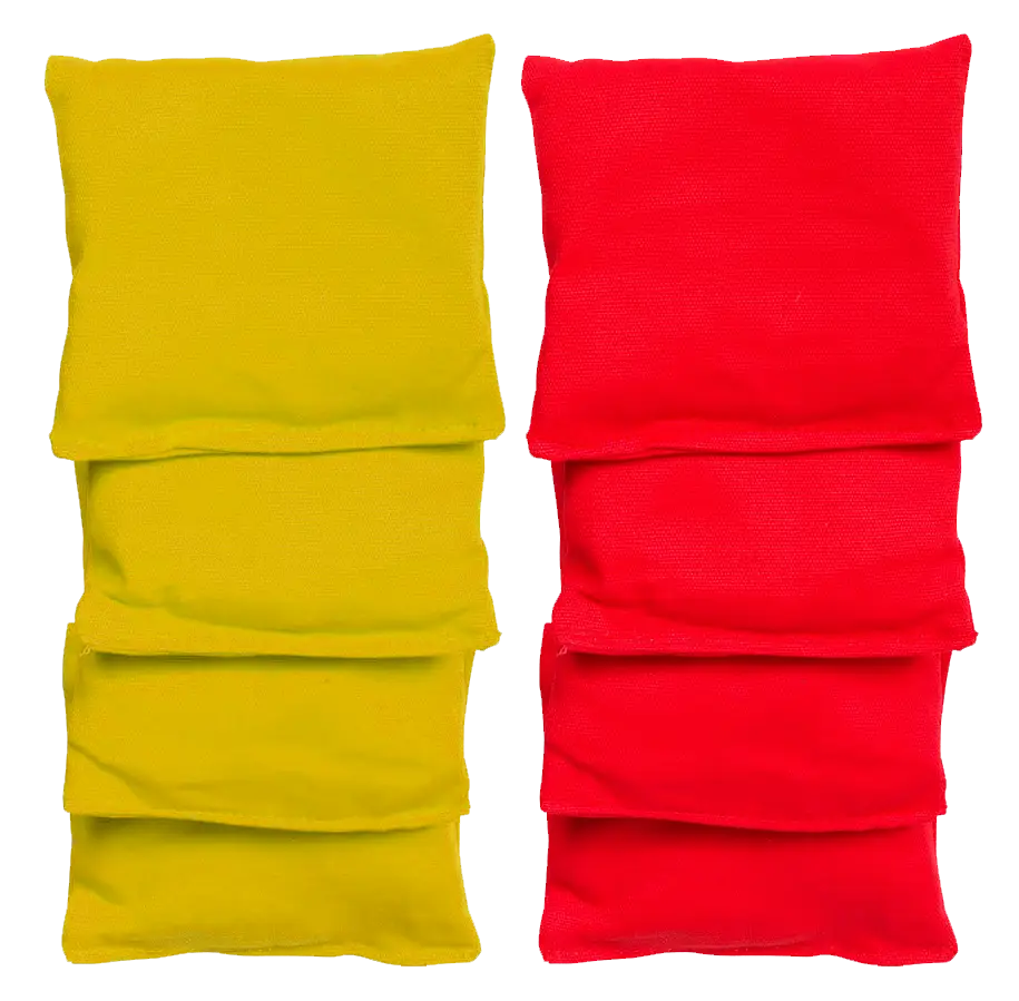 8 sacs de cornhole 2 couleurs au choix, vue de derrière