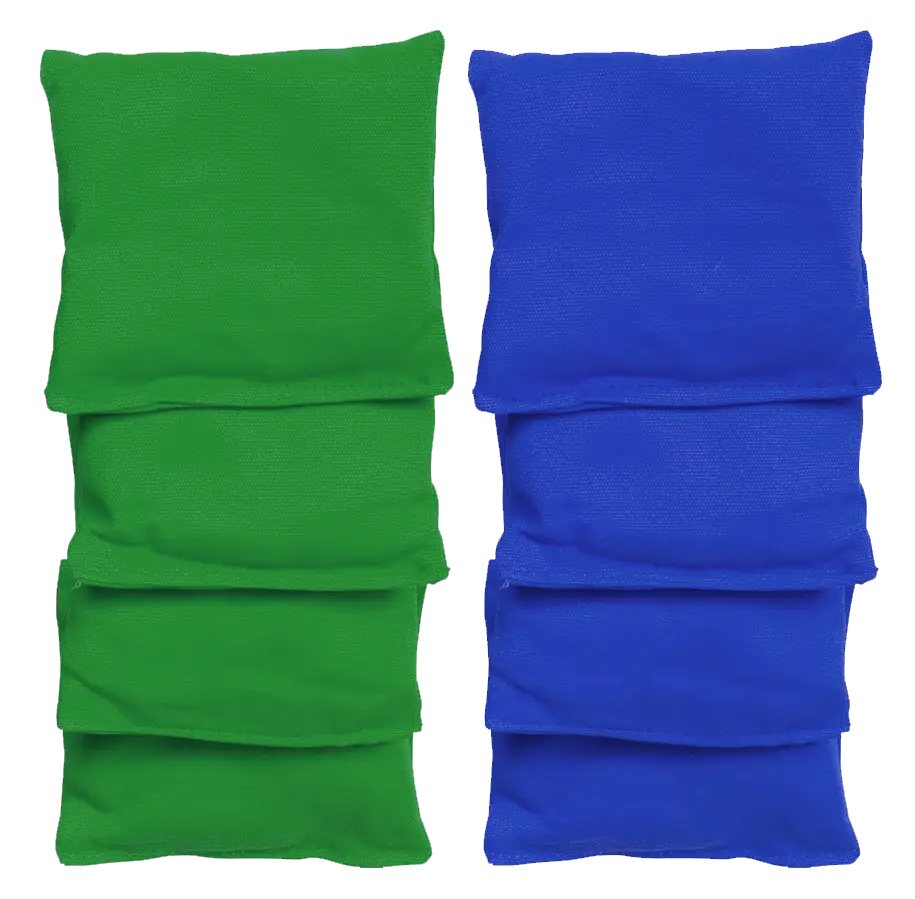 8 sacs de cornhole 2 couleurs au choix, vue de face